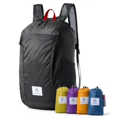 [4Monster] アウトドアバックパック 折りたたみ 携帯リュック 軽量 リュックサック 大容量 防水 収納ナップサック 超軽量 バックパック メンズ 携帯用 旅行用 通学 通勤… (grey, 16L)