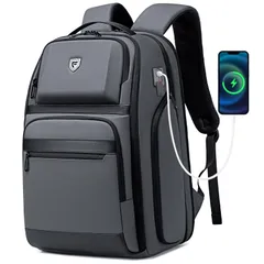 [Fenree.geer] ビジネスリュック メンズ 拡張可能 36L-48L リュック 大容量 USBポート搭載 17インチノートPC対応 旅行/ビジネス/通勤/出張用 リュックサック ブラック 自立型 (グレー)