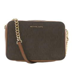 マイケルコース MICHAEL KORS ショルダーバッグ PVC レザー MKシグネチャー 総柄 ロゴ ゴールド金具 茶色 ブラウン 32F8GF5M2B /XZ ■GY18