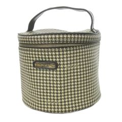 ラルフローレン RALPH LAUREN バニティバッグ メイクポーチ レザー 本革 黒 ブラック 白 ホワイト ロゴ 千鳥柄 モノトーン /CK13 ■GY18