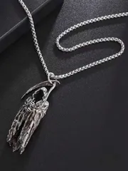 ジュエリー メンズ ネックレス 1個 ゴシック調 ビンテージ ゴースト&デビル ペンダントネックレス、ハロウィンに男性が着用するのに適しています