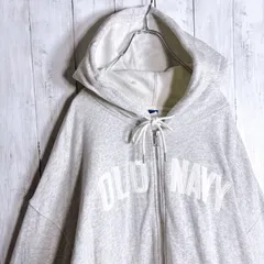 【海外モデル/入手困難】オールドネイビー OLD NAVY センターロゴ グレー フルジップ スウェット パーカー #k04