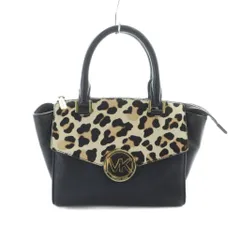 マイケルコース MICHAEL KORS ハンドバッグ トート レザー ハラコ ロゴ 黒 ブラック ■GY13 /MQ