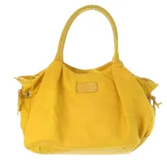 ケイトスペード KATE SPADE ハンドバッグ ナイロン レザー 革 サイドリボン ロゴ からし マスタード 黄 イエロー /CK7 ■GY99