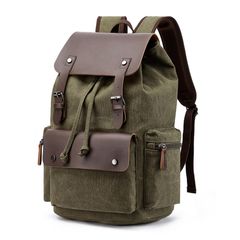 新品 ミリタリー キャンバス 天然牛革 通勤 通学 リュック アーミー 