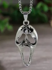 ジュエリー メンズ ネックレス 1個 ファッショナブルなパーソナライズされたハロウィンの叫び声のスカルペンダントネックレス、あらゆるシーンで男性が着用できます