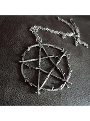 ジュエリー メンズ ネックレス 1個 ヴィンテージ幾何学模様トゲ付きペンタグラムペンダントネックレス メンズ用