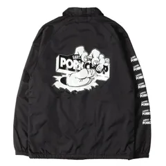 【美品】PORKCHOP GARAGE SUPPLY ポークチョップガレージサプライ ジャケット ブラック 黒 サイズ:S | 22AW グラフィックプリント コーチジャケット (CRUSHER COACH JKT) | アウター【メンズ】【中古】