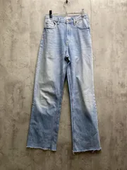 ZARA ザラ カットオフ加工 ワイド デニムパンツ size36/青  ■■ レディース
