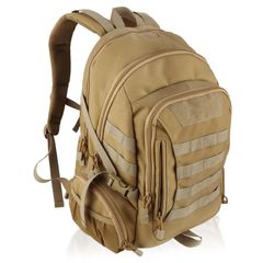 [FOCUHUNTER] 45L Tactical Backpack, Waterproof, Shockproof, MOLLE Compatible, Rucksack, Hiking Backpack, Survival Game, Hiking, Outdoor Backpack (Khaki)