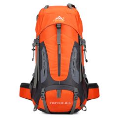 [Kayiyasu] 65L Backpack, Large Capacity, Hiking Backpack, Outdoor Bag, Travel, Emergency Backpack, Multifunctional, Lightweight, Emergency Bag (Orange)