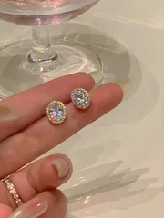 ジュエリー レディース イヤーアクセサリー 1ペア スパークリング 925スターリングシルバー クラシカルロマンチック スクエアスタッドピアス レディースジュエリー プロミスピアス ファインジュエリー ガールズウェ