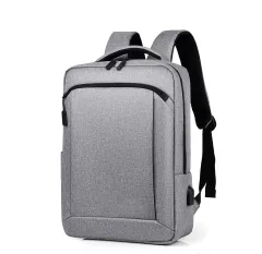 ビジネスリュック メンズ レディース 薄型 大容量 防水 軽量 おしゃれ 3WAY 通勤 通学 充電ポート ノートPC タブレット 出張 (ライトグレー)