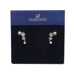 スワロフスキー SWAROVSKI クリスタルスタッドピアス ロゴ シルバーカラー /KW ■GY11