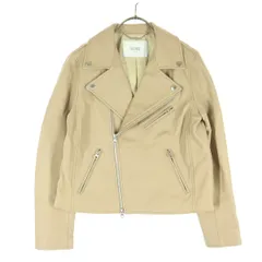 SLOBE IENA スローブイエナ 長袖 レザー ダブルライダースジャケット 38 ブラウン系 羊革 レディース 古着