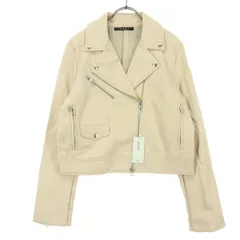 未使用 INGNI イング 長袖 フェイクレザー ダブルライダースジャケット M ピンク系 レディース 古着