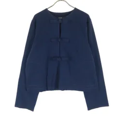 美品 VIVIENNE TAM ヴィヴィアンタム 日本製 長袖 チャイナボタン ノーカラージャケット 42 ブルー レディース 古着のサムネイル