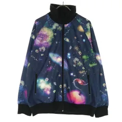 ScoLar スカラー 宇宙柄 長袖 ジップジャケット 2 ネイビー系 レディース 古着のサムネイル