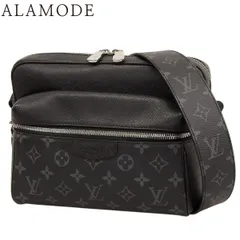 LOUIS VUITTON(ルイ・ヴィトン) タイガラマ アウトドア・メッセンジャー PM ショルダーバッグ 肩掛け 斜め掛け クロスボディ タイガレザー モノグラムエクリプス ブラック グレー シルバー金具 M30233 40802182795【アラモード】