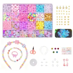 ビーズセット 手芸キット 約750個 ビーズ キット 女の子 おもちゃ アクセサリーキット キラキラ アクセサリー アクアビーズ 子供 ブレスレット ネックレス 手作りアクセサリーキット