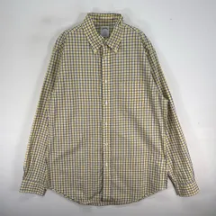 古着 ブルックスブラザーズ Brooks Brothers 長袖シャツ チェック 胸ポケ 1818 M  イエロー系 マルチカラー メンズ