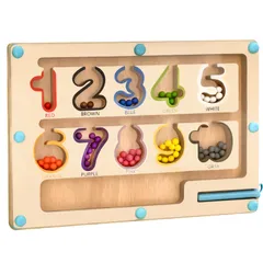 「TAETOE 知育玩具」モンテッソーリ 磁気ボール迷路 脳トレ 手眼協調 細動制御 色彩・数字認知 木製 おもちゃ 4歳 5歳 6歳 誕生日 プレゼント 入園祝い 入学祝い 新学期 おもちゃ (数字)