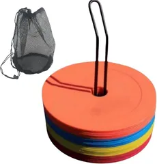 All Trust フラットマーカーコーン サッカー フットサル スポーツ 練習 部活 収納袋付き (赤・青・黄・オレンジ)