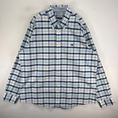 古着 ブルックスブラザーズ Brooks Brothers 長袖シャツ ロゴ 刺繍 チェック オックスフォード XL  ブルー系 マルチカラー メンズ
