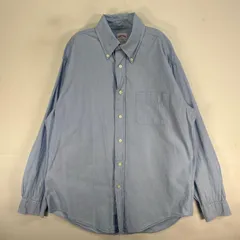 古着 ブルックスブラザーズ Brooks Brothers 長袖シャツ 1818 MADISON ボタンダウン M  ブルー系 無地 メンズ