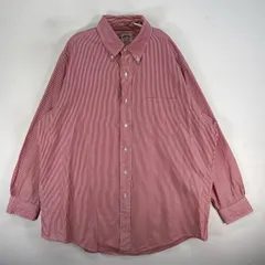 古着 ブルックスブラザーズ Brooks Brothers 長袖シャツ 胸ポケ ボタンダウン L  レッド系 ストライプ メンズ