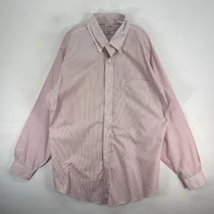 古着 ブルックスブラザーズ Brooks Brothers 長袖シャツ ボタンダウン 胸ポケ XL  レッド系 ストライプ メンズ