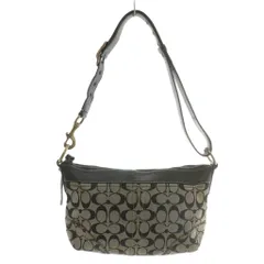 コーチ COACH ショルダーバッグ キャンバス レザー シグネチャー 総柄 黒 ブラック F10561 /XZ ■GY18