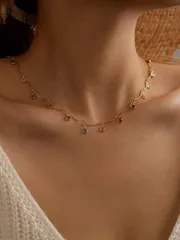 ジュエリー レディース ネックレス ランダムカラー ラインストーンチャーム ネックレス