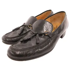 イヴサンローラン YVES SAINT LAURENT タッセルローファー スリッポン モカ レザー 本革 6.5 黒 ブラック /JS ■GY42