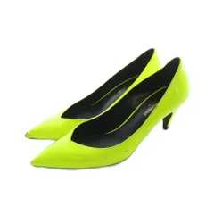 サンローラン パリ SAINT LAURENT PARIS パンプス ハイヒール ロゴ ポインテッドトゥ エナメル 37 23.5cm 黄 イエロー ■GY30 /MQ