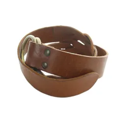 ラルフローレン RALPH LAUREN ベルト レザー 編み込み ロゴ XS 茶 ブラウン ■GY99 /MQ