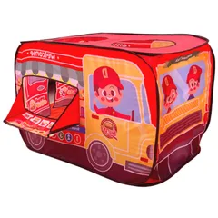 cocoriko キッズテント ワンタッチ 収納袋付き ボールプール プレイハウス 折りたたみ 子供用テント 室内 (ハンバーガー屋さん)