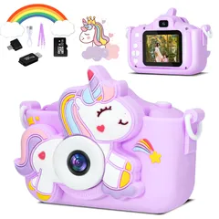 Linbeya キッズカメラ 子供用 カメラ 女の子 デジタルカメラ トイカメラ 子供 おもちゃ 32GB メモリーカード スマホ転送 1080P HD 動画 デュアルレンズ USB充電 誕生日 プレゼント クリスマス 子供の日 お正月 孫にプレゼント 贈り物