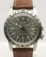 美品 GLYCINE グリシン GL0251 エアマン チーフ デイト グレー 自動巻き 時計のサムネイル