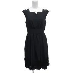 ジルスチュアート JILL STUART ノースリーブ ワンピース M 黒 ブラック ひざ丈 フレア レース 刺繍 /PP ■GY58