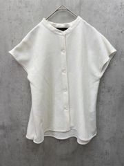 INDIVI インディヴィ 麻調セミAライン ブラウス シャツ size05/白 ■◆レディース