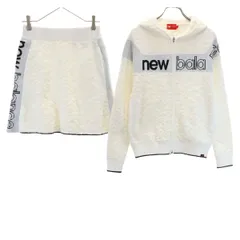 NEW BALANCE ニューバランス レオパード柄 ゴルフ 長袖 ジップパーカー 上下 セットアップ 1/00 ホワイト ヒョウ柄 レディース 古着