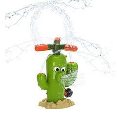 スプリンクラー 消火栓のおもちゃ 回転噴水 おもちゃ スプリンクラー水遊び噴水子供屋外 サボテンパラダイス 水やり ペット屋外水遊び ホースアダプター付きホース含みません 噴水おもちゃ水浴び 庭 プール ホース 芝生 水まき 電池不要 組み立て簡単 (緑)
