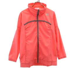 adidas アディダス チェック柄 トレーニング ウインドブレーカー L ネオンピンク ジャケット 裏メッシュ レディース 古着