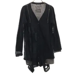 HYSTERIC GLAMOUR ヒステリックグラマー 日本製 長袖 Vネック レイヤード カーディガン FREE ブラック レディース 古着のサムネイル