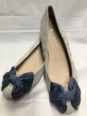 DIANA ダイアナ フラットシューズ パイソン柄 リボン 25.5㎝