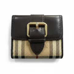 バーバリー 正規品 ダブル フック チェック 二つ折り財布