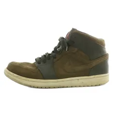ナイキ NIKE エアジョーダン1 ミッド セコイア AIR JORDAN 1 RETRO MID SEQUOIA スニーカー スエード ハイカット US9.5 27.5cm カーキ 554724-302 /XZ ■GY01