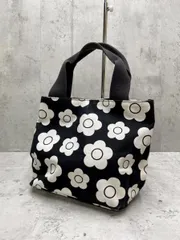 MARY QUANT マリークワント 総柄デイジープリント ミニトート バッグ /ブラック ■■レディース