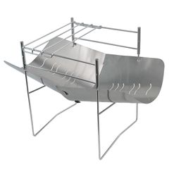 チタン製 //火床 焚き火台 軽量 チタン焚火台 コンパクト 耐久性に優れる ゴトク 収納バッグ付き ソロキャンプ 登山バイクツアーに最適 A4サイズ 美品 おすすめ